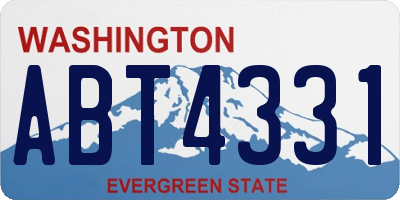 WA license plate ABT4331