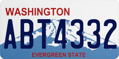 WA license plate ABT4332