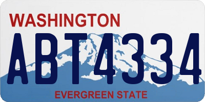 WA license plate ABT4334