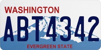 WA license plate ABT4342