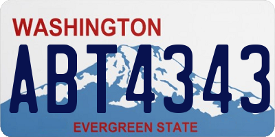 WA license plate ABT4343