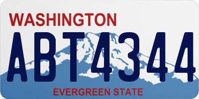 WA license plate ABT4344