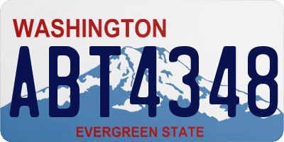 WA license plate ABT4348