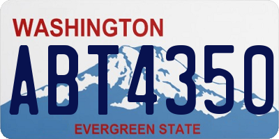 WA license plate ABT4350