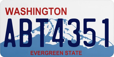 WA license plate ABT4351