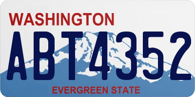 WA license plate ABT4352
