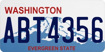 WA license plate ABT4356