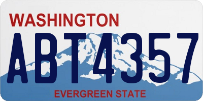 WA license plate ABT4357