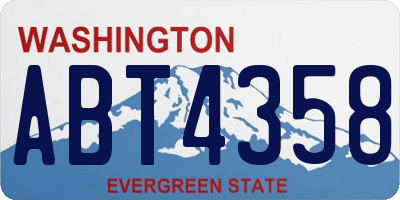 WA license plate ABT4358
