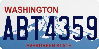 WA license plate ABT4359