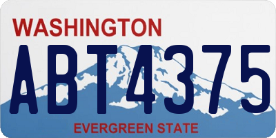 WA license plate ABT4375