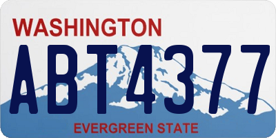 WA license plate ABT4377