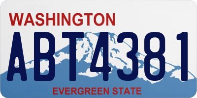 WA license plate ABT4381