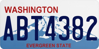 WA license plate ABT4382