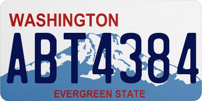 WA license plate ABT4384