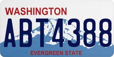 WA license plate ABT4388