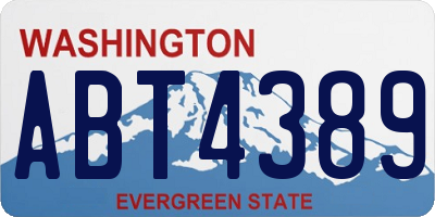 WA license plate ABT4389