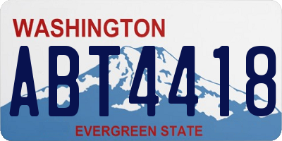 WA license plate ABT4418