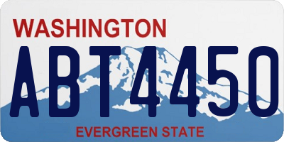WA license plate ABT4450