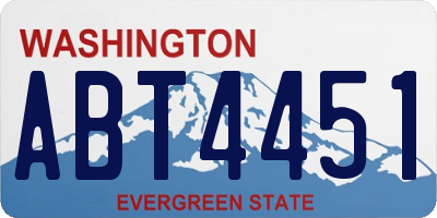 WA license plate ABT4451