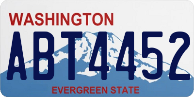 WA license plate ABT4452