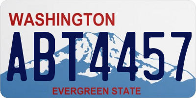 WA license plate ABT4457