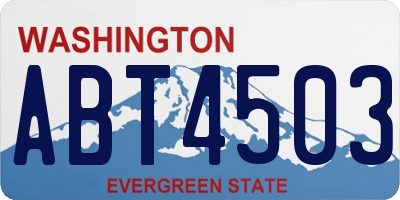 WA license plate ABT4503