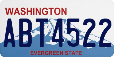 WA license plate ABT4522