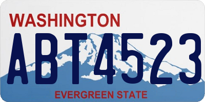 WA license plate ABT4523