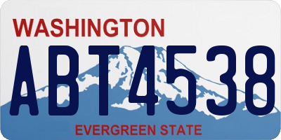 WA license plate ABT4538