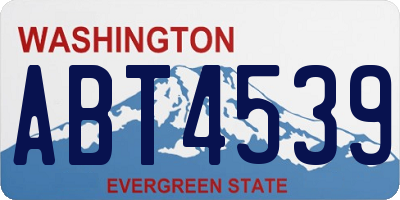 WA license plate ABT4539