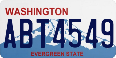 WA license plate ABT4549