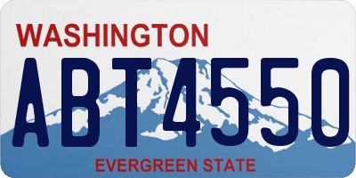 WA license plate ABT4550