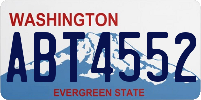 WA license plate ABT4552