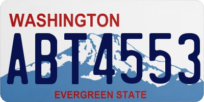 WA license plate ABT4553
