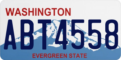 WA license plate ABT4558