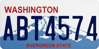 WA license plate ABT4574