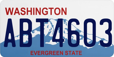 WA license plate ABT4603