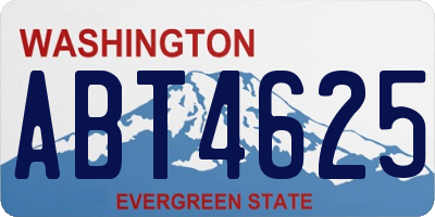 WA license plate ABT4625