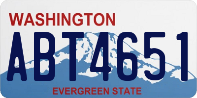 WA license plate ABT4651