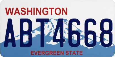 WA license plate ABT4668