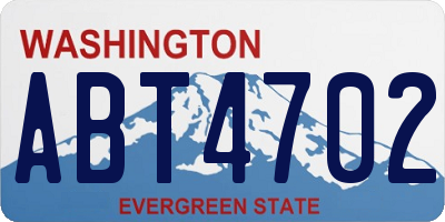 WA license plate ABT4702