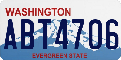 WA license plate ABT4706