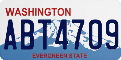 WA license plate ABT4709