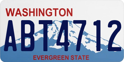 WA license plate ABT4712