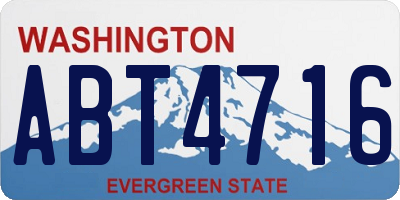 WA license plate ABT4716