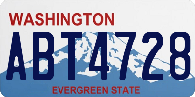 WA license plate ABT4728