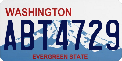 WA license plate ABT4729
