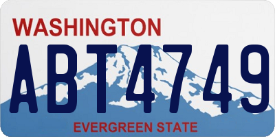 WA license plate ABT4749