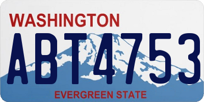 WA license plate ABT4753